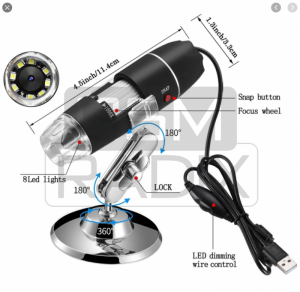 USB Microscope,1000x Zoom 8 LED USB 2.0 Digital Mini Microscope1